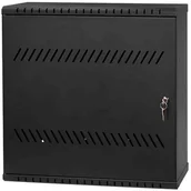 Szafy rack - StalFlex Szafa wisząca 19" 3+4U 180mm drzwi metalowe czarna RCA19-3+4U-180B-T - miniaturka - grafika 1