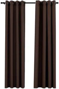 vidaXL Zasłony stylizowane na lniane, 2 szt., taupe, 140x245 cm - Zasłony - miniaturka - grafika 2