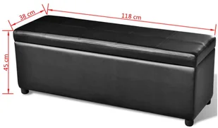 vidaXL Duga drewniana awka ze skrzyni czarna - Stoły - miniaturka - grafika 12