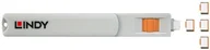 Części i akcesoria do laptopów - LINDY 40428 Blokada bloker) portu USB C pomarańczowy 4 szt z kluczem LY-40428 - miniaturka - grafika 1