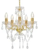 Lampy sufitowe - GSTORE Żyrandol z kryształowymi koralikami złoty 5 żarówek E14 GS-281602 - miniaturka - grafika 1