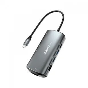 Dudao Dudao 11w1 wielofunkcyjny HUB USB Typ C - USB Typ C PD 60 W / HDMI / 3,5 mm mini jack / 1x USB 2.0 / czytnik kart SD micro SD / VGA / RJ45 / 3x USB 3.2 Gen 1 szary (A15Pro grey) A15Pro grey - Huby USB - miniaturka - grafika 2