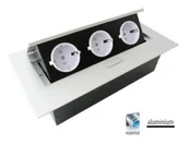 Przedłużacze i rozgałęźniki - GTV Przedłużacz biurkowy 3x230V gniazda schuko aluminium AE-PB03GS-53 2605 AE-PB03GS-53 - miniaturka - grafika 1