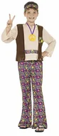 Stroje karnawałowe - Smiffys Hippie Boy dziecko niosące kwiaty 60iger lata kostium dziecięcy, wielokolorowy 21831L - miniaturka - grafika 1