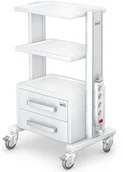Meble i wyposażenie gabinetów medycznych - Ztm Tech-med G-002 stolik-wózek z 3 blatami pod aparaty medyczne i szufladami G-002 (wersja EpicMed) - miniaturka - grafika 1