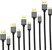 Kable USB - KabelDirekt przewód micro USB 5x 1,5m (USB 2.0, przewód do synchronizacji danych i ładowania, nylonowy) PRO Series 858 - miniaturka - grafika 1