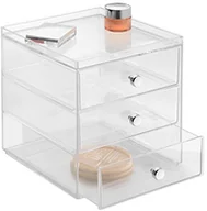 Akcesoria do wc - InterDesign 36260EU Clarity 3 szuflady z możliwością układania jedna na drugiej, przezroczyste 36260EU - miniaturka - grafika 1