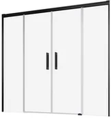 Parawany nawannowe - Radaway Idea Black PN DWD Parawan nawannowy dwuczęściowy 150x150,5 cm profile czarne szkło przezroczyste 10004150-54-01 - miniaturka - grafika 1