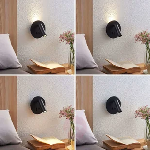 Lucande Lucande Magya kinkiet LED czarny, 2-pkt. okrągły - Lampy ścienne - miniaturka - grafika 4