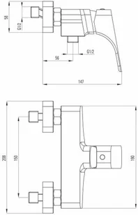 Deante Bat hiacynt nero natryskowa bez kompletu natryskowego BQHN40M - Baterie wannowe i prysznicowe - miniaturka - grafika 4