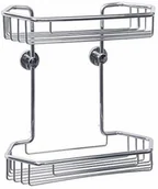 Półki łazienkowe - tesa Tesa draad regał prysznicowy (nierdzewny, dwupoziomowy, mosiądz, chromowany, wraz z rozpuszczalnikiem do klejenia, 285 mm x 275 mm x 135 mm) - miniaturka - grafika 1