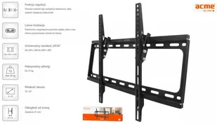 ACME EUROPE Uchwyt ścienny do LCD LED TV ACME MTLT52 Tilting TV wall mount 3265" 177562 - Anteny TV - miniaturka - grafika 8