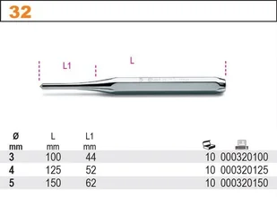 Beta PUNKTAK 4MM 32/4 - Dłuta - miniaturka - grafika 2