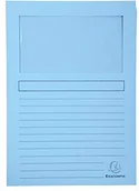Teczki i skoroszyty - Exacompta Skoroszyt okienny super jasny niebieski 100szt 50152E - miniaturka - grafika 1