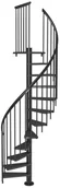 Schody strychowe - DOLLE Schody spiralne CALGARY z dodatkowymi tralkami 120 cm Antracyt DOLLE - miniaturka - grafika 1