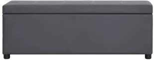 vidaXL Ławka ze schowkiem, 116 cm, szara, sztuczna skóra vidaXL - Ławki do przedpokoju - miniaturka - grafika 3