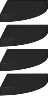 vidaXL vidaXL Narożne półki ścienne, 4 szt., czarne, 25x25x3,8 cm, MDF - Półki do salonu - miniaturka - grafika 3