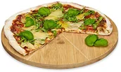 Talerze - Relaxdays Talerz do pizzy 33 cm średnicy, deska do krojenia z drewna bambusa, schnittfestes  deska do pizzy z podziałem na (6 X) zapewnia równomiernie duże kawałki drewna, talerz do pizzy, naturalny 10020241 - miniaturka - grafika 1