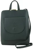 Torebki damskie - Barberini's Plecak skórzany / listonoszka - Casual 2w1 - Zielony ciemny 800-42 - miniaturka - grafika 1