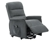 Fotele - Vente-Unique Fotel CAPUCINE podnoszony elektrycznie, z tkaniny kolor antracytowy - miniaturka - grafika 1