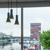 Lampy sufitowe - SLV Phelia lampa wisząca czarna/złota, 13 cm - miniaturka - grafika 1