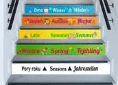 Pomoce naukowe - Pory roku w trzech językach - naklejki na schody ES072 - miniaturka - grafika 1
