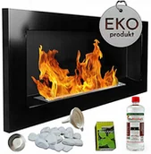 Biokominki - Biokominek Czarny Połysk 900x400 liniowy 90x40 Tuv - miniaturka - grafika 1