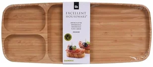 EH Excellent Houseware Bambusowa taca na przekąski podłużna patera 3 przegrody 170426990 - Tace i patery - miniaturka - grafika 3