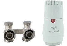 Vario Term Zestaw zaworów Premium Plus, Typ zaworu: Kątowy, Mocowanie głowicy: Gwint M30x1,5, Nyple redukcyjne: Z nyplami redukcyjnymi 3/4'' / 1/2 '' PRNYGS0506C/FK - Akcesoria grzewcze - miniaturka - grafika 2