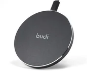 Ładowarki do telefonów - BUDI Budi Ładowarka bezprzewodowa 10W z technologią Qi w metalowej obudowie czarny BDG3A3100B - miniaturka - grafika 1