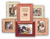 Ramki na zdjęcia - ZEP S.r.l. Yannis drewniana ramka na zdjęcia, drewno, brąz/kremowy, 10 x 10 cm, 10 x 15 cm i 2 zdjęcia 13 x 18 cm, (LE641) - miniaturka - grafika 1