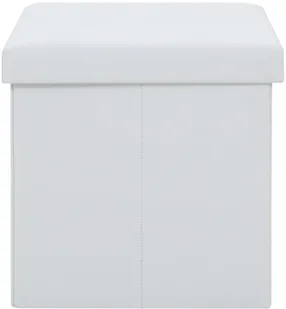 vidaXL Składane stołki ze schowkiem, 2 szt., ekoskóra, 38x38x38 cm vidaXL - Pufy i podnóżki - miniaturka - grafika 7