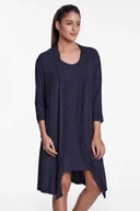 Szlafroki damskie - Luisa Moretti Koszula nocna damska TAMARA ze szlafrokiem Czarny XL LM_4013 - miniaturka - grafika 1