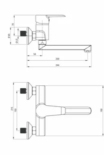 Deante Corio Bateria umywalkowa ścienna BFC 050M [14850032] - Baterie umywalkowe - miniaturka - grafika 6
