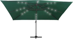 vidaXL Parasol z LED i aluminiowym słupkiem 400x300 cm zielony 47005 - Parasole ogrodowe - miniaturka - grafika 6