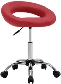 Fotele i krzesła biurowe - vidaXL Krzesło robocze na kółkach, winna czerwień, sztuczna skóra - miniaturka - grafika 1