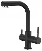 Baterie kuchenne - Blue Water Bluewater Alabama 44 czarny metalic. Bateria dwuobwodowa (woda zimna, gorąca i filtrowana). Kran trójdrożny - miniaturka - grafika 1