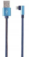 Kable USB - Kabel Usb do Iphone Oplot Dżinsowy Kątowy metal 1m - miniaturka - grafika 1