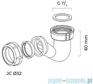 Oltens Viskan syfon bidetowy 01101000 - Syfony - miniaturka - grafika 2
