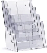 Akcesoria do reklamy - Stojak na ulotki kaskadowy 4 x A4 / 8 x DL plexi odlewany 4C230 - miniaturka - grafika 1