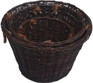 vidaXL 3-cz. zestaw koszyky na drewno, sztaplowane, czerwona wiklina vidaXL - Akcesoria kominkowe - miniaturka - grafika 5