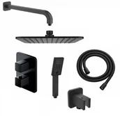 Stelaże i zestawy podtynkowe do WC - Omnires PM7436BL+8815BL+RA15BL+JIMJIM-RBL+WG220/OBL+023-XBL Zestaw podtynkowy prysznicowy termostatyczny KOMPLETNY czarny mat - miniaturka - grafika 1