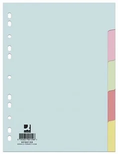 Q-CONNECT Przekładka , karton, A4, 223x297mm, 5 kart, mix kolorów KF00159 - Przekładki do segregatorów - miniaturka - grafika 2