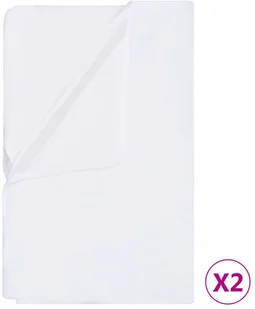 vidaXL Lumarko Prześcieradła wodoodporne, 2 szt., bawełna, 140x200 cm, białe 135856 - Prześcieradła - miniaturka - grafika 2