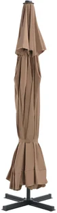 vidaXL Parasol ogrodowy na słupku aluminiowym, 500 cm, taupe - Parasole ogrodowe - miniaturka - grafika 4