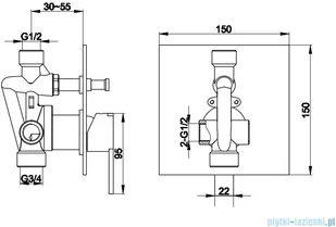 Kohlman Gixs zestaw prysznicowy z deszczownicą 40cm chrom QW210GR40 | - Zestawy prysznicowe - miniaturka - grafika 2