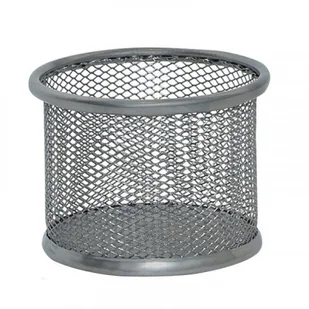 Q-CONNECT Pojemnik na przybory Office Set, metalowy, 90x68mm, srebrny KF15104 - Przyborniki na biurko - miniaturka - grafika 2