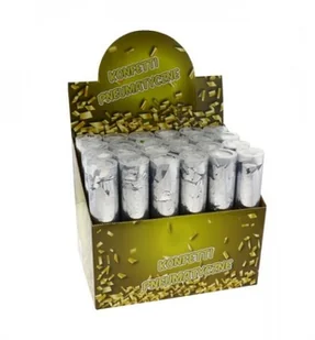 Konfetti pneumatyczne, srebrne paski, 20 cm - Gadżety na imprezę - miniaturka - grafika 3