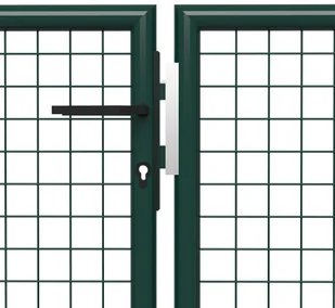 vidaxl Brama ogrodzeniowa, stalowa, 400 x 100 cm, zielona - Ogrodzenia - miniaturka - grafika 4