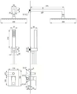 Deante Komplet podtynkowy Anemon Czarny NAC_N9MP - Zestawy prysznicowe - miniaturka - grafika 7